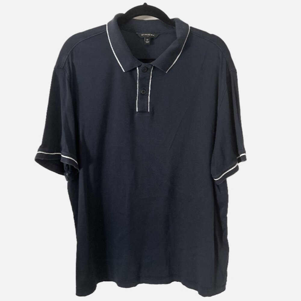 Banana Republic Navy Polo Shirt – White Trim Collar – Men’s XL